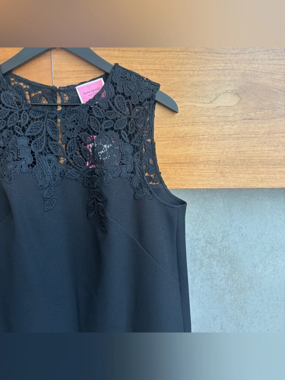 NWT Kate Spade Ribbon Lace Applique Crepe Dress, Size‎ 12